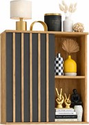 Wisząca Szafka W Stylu Loft Z Czarnymi Lamelami S7-K10