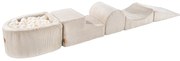 Kremowy sztruksowy piankowy plac zabaw 5 szt. wysokość 30 cm 250x45 cm Montessori – Meowbaby