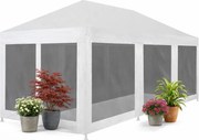 Biały namiot ogrodowy z siatkowymi ściankami K6-B35