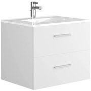 Szafka łazienkowa wisząca z umywalką - Biały - 60 cm - KAYLA