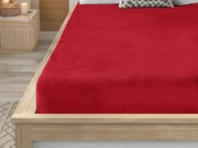 PrzytulneMieszkanie.pl Prześcieradło z mikropluszu SOFT 90x200 cm ciemnoczerwone