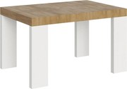 Stół rozkładany 90x130/234 cm Blat Roxell Mix Natural Dąb - Nogi Jesion Biały