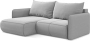 Narożnik lewostronny z funkcją spania - z tkaniny welwetowej - szary - NANEA
