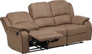 Kanapa 3-osobowa z funkcją relax z mikrofibry HERNANI - Taupe