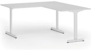 Narożne biurko PRIMO BETA L, 160x180 cm, L/P, biała podstawa, biały