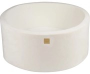 Okrągły Suchy Basen Dla Dziecka, 90x40cm, Supersoft Velvet, Biały, Bez Piłek - Meowbaby®