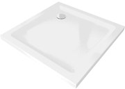 Mexen Flat brodzik kwadratowy slim 100 x 100 cm, biały, syfon chrom - 40101010