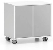 Komoda mobilna LAYERS, krótka, 600 x 400 x 575 mm, biała/szara