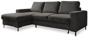 Ciemnoszary sztruksowy rozkładany narożnik (lewostronny) Lofty Lilly – Miuform