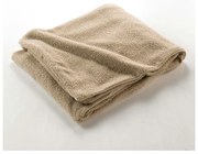Beżowy polarowy koc 180x220 cm Curly Wooly – douceur d'intérieur