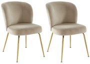 Zestaw 2 krzeseł z tkaniny i złoconego metalu - Beżowy - POLPONA autorstwa Pascala MORABITO