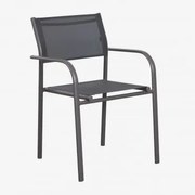 Stosowane Krzesło Ogrodowe Z Podłokietnikami Z Aluminium Olenia Grafitowa Szarość - Sklum