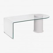 Stolik Kawowy 120x60 Cm Ze Szkła Hartowanego Soloy Transparent - Sklum