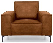 Koniakowy fotel z imitacji skóry Scandic Copenhagen Preston