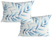 Zestaw 2 sztuk dekoracyjnych poszewek na poduszkę z mikrofibry KOVENDI 50x70 cm, niebiesko-biała