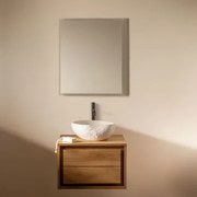 Zestaw Mebli Łazienkowych Z Drewna Tekowego Jabari Drewno Tekowe & Nieregularna Z Biały Cementu ↔︎40 - Sklum