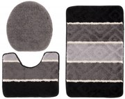 Czarno - szary komplet dywaników do łazienki M4-R75