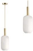 Lampa Wisząca Tuba Szklana Mleczna APP667-1CP Złota