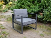 Duży fotel aluminiowy na taras MOSTRARE szary