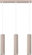 Lampa Wisząca Minimalistyczny Karbon, Aluminium - 3 Źródło - L.45 X H.98 Cm - Taupe