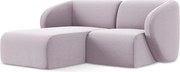 Narożnik lewostronny - z tkaniny welwetowej - lawendowy - LANI