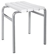 Stołek 44x45 cm srebrny/biały
