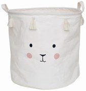 Biały okrągły kosz na zabawki z uchwytami M6-E25