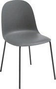 Zestaw 2 nowoczesnych krzeseł „Leandro” z antracytowego polipropylenu z metalową ramą cm 45x50 82h
