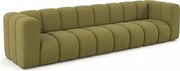 Sofa czteroosobowa, kanapa Grand, tkanina welurowa Salvador, Oliwkowy