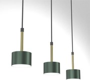Lampa wisząca ARENA GREEN/GOLD 3xGX53, potrójna, na listwie nad stół, zielona, złota