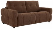 Kanapa  3-osobowa rozkładana z brązowej tkaniny szenilowej  ECORIA