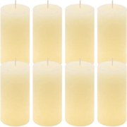 Zestaw świec rustykalnych, 10 cm, Ø 5 cm, kremowy, 8 szt.