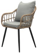 Krzesło ogrodowe Autronic, metal, polirattan, naturalny , AZ-F1406 NAT