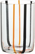 Kieliszek Zafferano Tirache z dwukolorowego czarno-pomarańczowego szkła borokrzemianowego, opakowanie 6 sztuk
