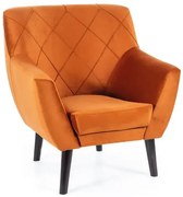 Fotel do salonu Kier 1 Velvet cynamonowy wenge SIGNAL