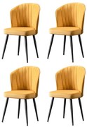 Zestaw krzeseł do jadalni Rubi Yellow and Black, 4 szt.