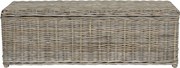 Skrzynia do przechowywania GAO z drewna kubu – 130 × 45 × 44 cm (dł. × szer. × wys.) – kolor szary naturalny