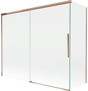 Mexen Rox parawan nawannowy 2-skrzydłowy rozsuwany 180 + 80 x 150 cm, transparent, różowe złoto - 8C9-180-080-60-00