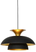 Nowoczesna lampa wisząca okrągła czarna ze złotym 3-warstwy - Titus Nowoczesny Oswietlenie wewnetrzne