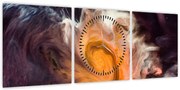 Abstrakcyjny obraz - kosmos (z zegarem) (90x30 cm)