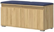 Nowoczesna szafka na buty z siedziskiem dąb craft + granat - Risix 4X