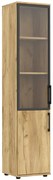 Wąski regał biurowy z witryną dąb craft N7-T47