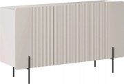 Komoda Malmi 150 cm trzydrzwiowa - kaszmir / crema bianca / czarne nóżki