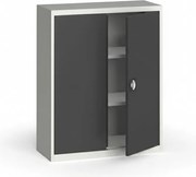 Szafa metalowa, 1150 x 950 x 400 mm, 2 półki, szara/ciemnoszara