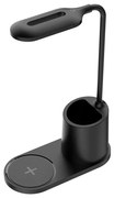 LED Lampa stołowa LED/3W/5V z ładowaniem bezprzewodowym czarna