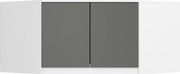 Nadstawka na szafę AKORD S100 Biała 100 cm 2 drzwi kolor Grafit Szary mat 3 półki 100x50x55 cm