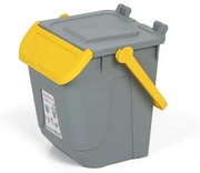 Plastikowy kosz do segregacji odpadów ECOLOGY, 25 l, szaro-żółty