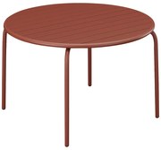 Stół ogrodowy okrągły o śr. 130 cm z metalu - Terakota - MIRMANDE marki MYLIA