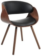 Czarny/ciemnobrązowy tapicerowany fotel jadalniany z podłokietnikami Visby Evo – Tomasucci