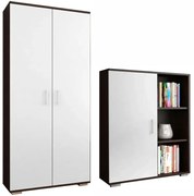 Zestaw komoda i szafa wenge + biały D4-A54